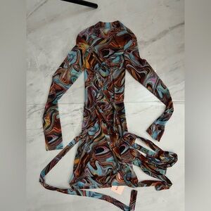 Shein Multi-coloured long sleeve dress